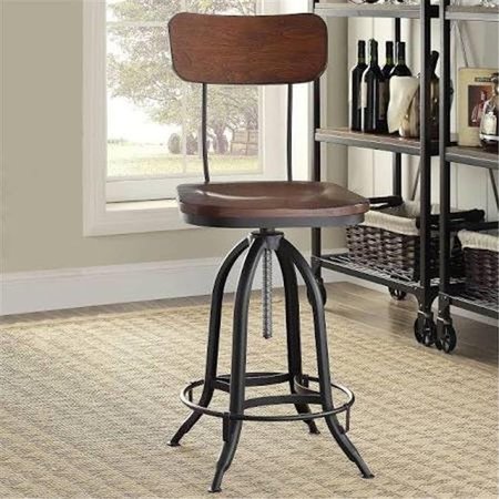 CAROLINA CHAIR & TABLE Carolina Chair 1624WBCHETBK Mason Adjustable Stool; Chestnut & Black 1624WBCHETBK